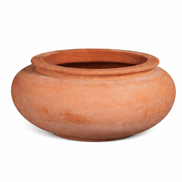 Massiver bauchiger Terracottatopf aus Impruneta mit breitem Rand – Schlicht, frostfest und zeitlos